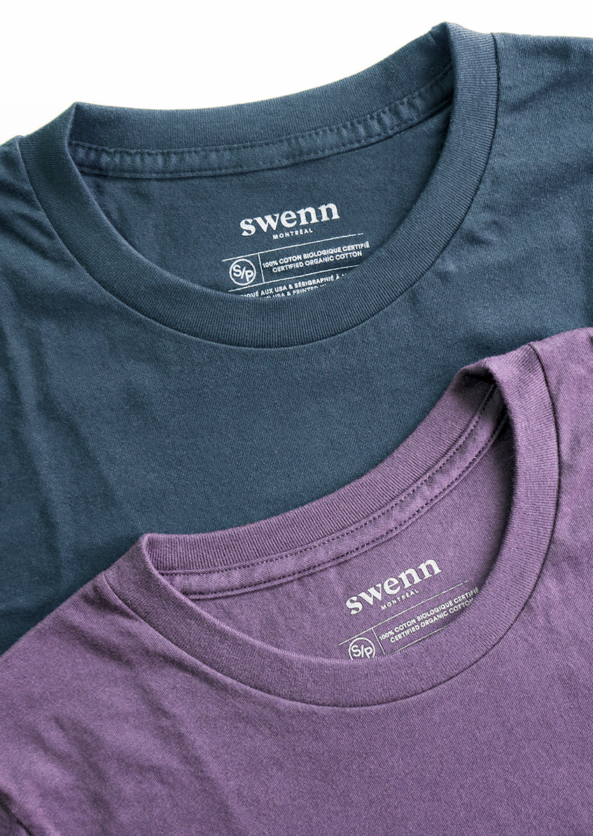 2 t-shirts pacific blue - lilac