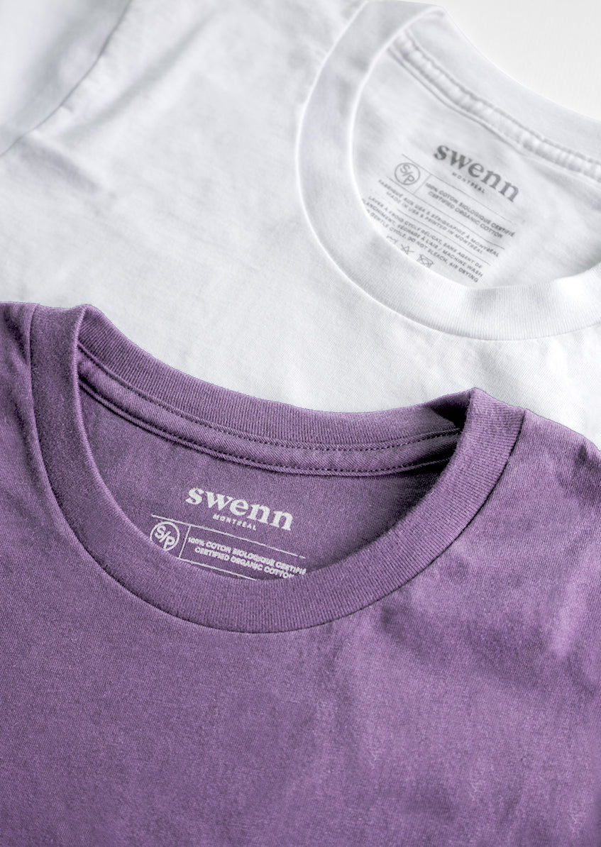 2 t-shirts white - lilac