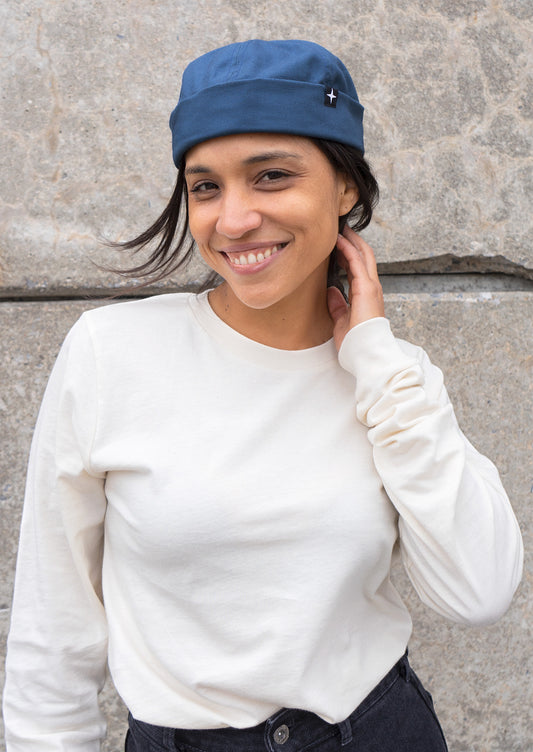 Docker hat - organic cotton - denim blue