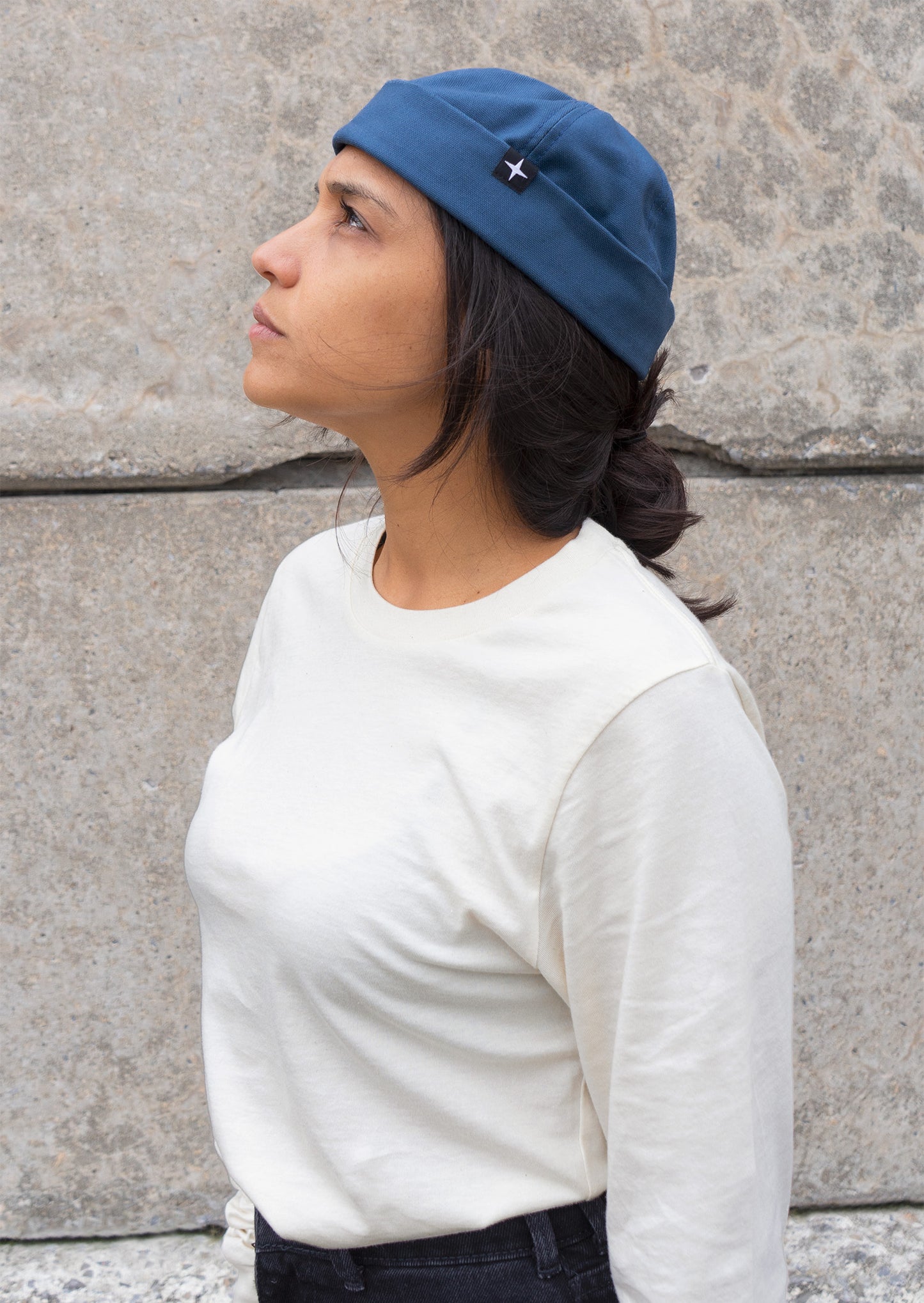 Docker hat - organic cotton - denim blue