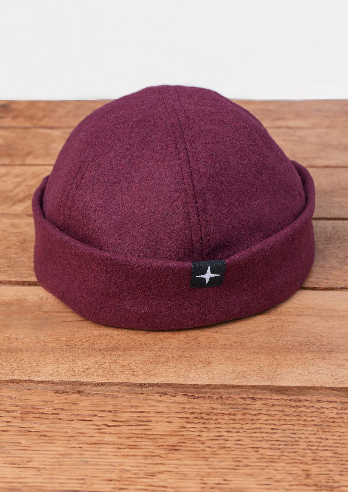Woolen docker hat - burgundy