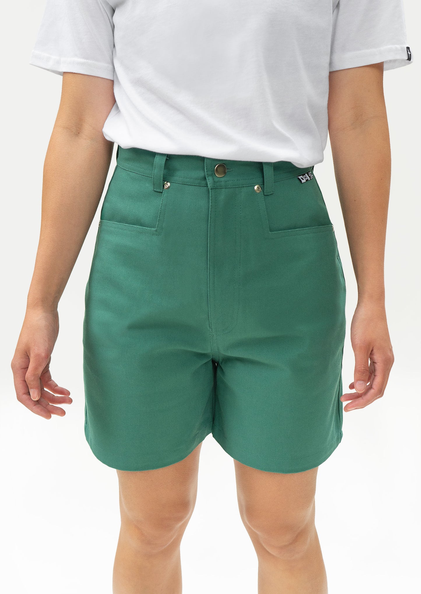 Stay Easy Green Knit High-Waisted Sweater Shorts
