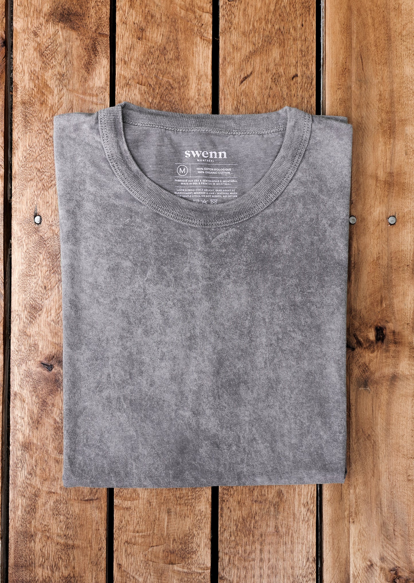 T-shirt délavé - coton biologique - gris
