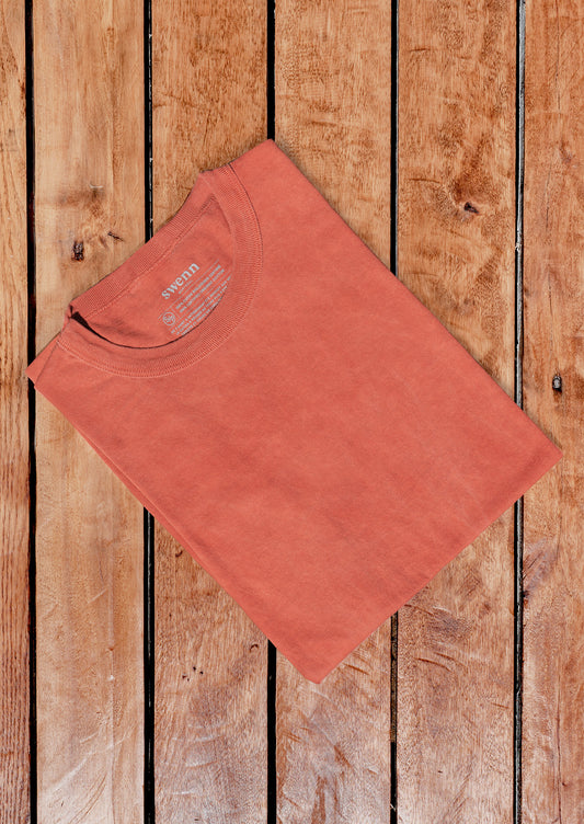 Sunwashed t-shirt - organic cotton - orange