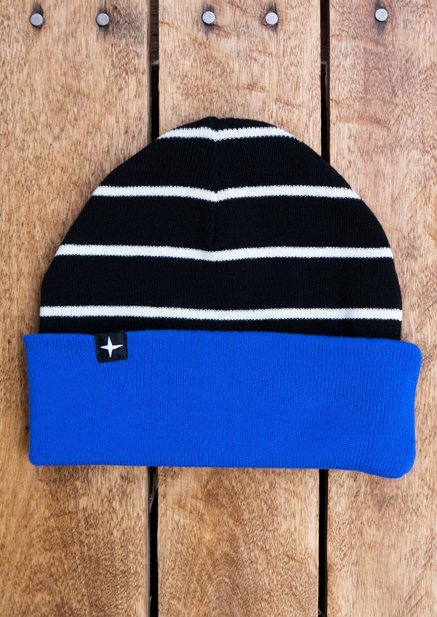 Stripy toque - black