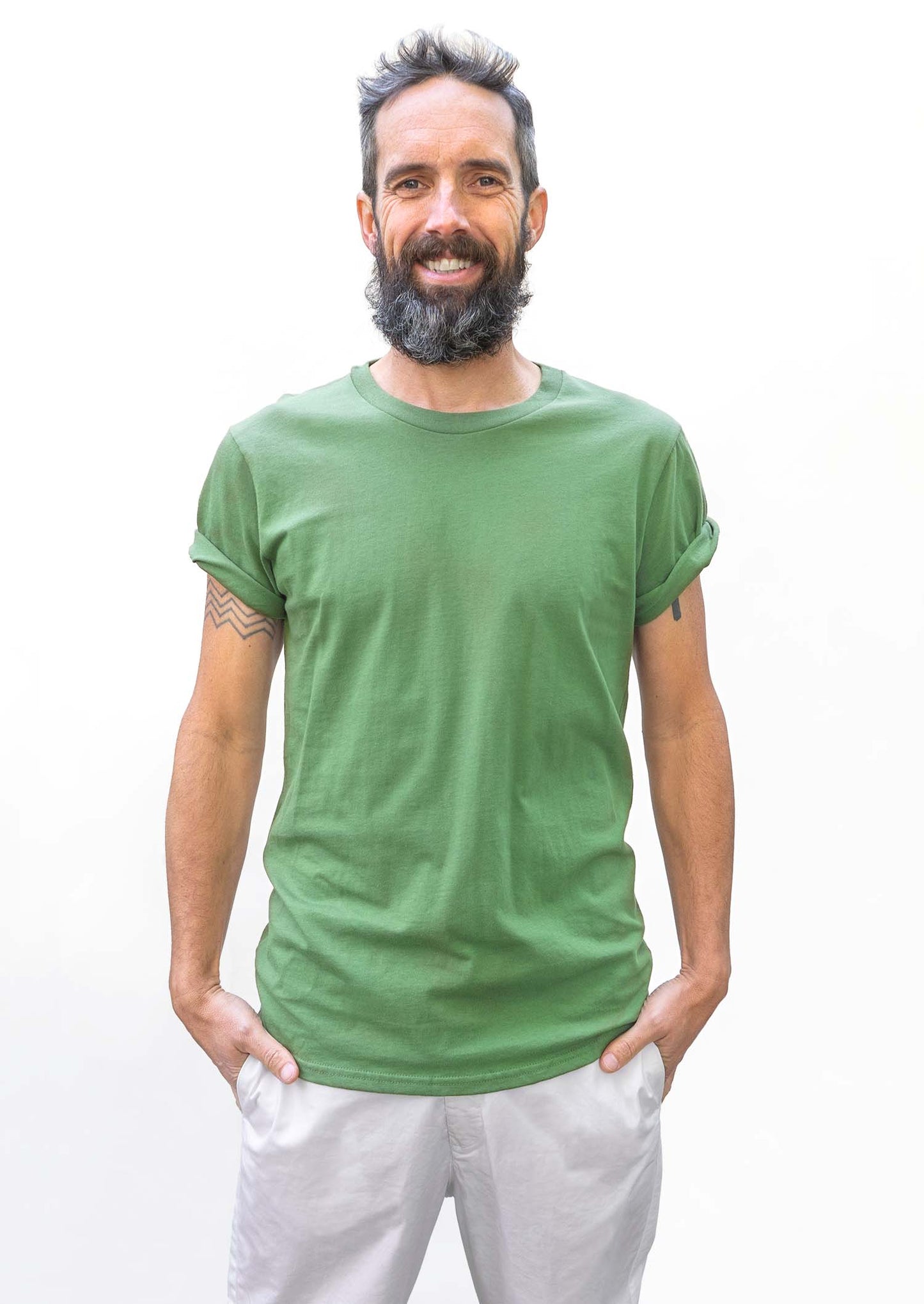 2 t-shirts lichen green - navy