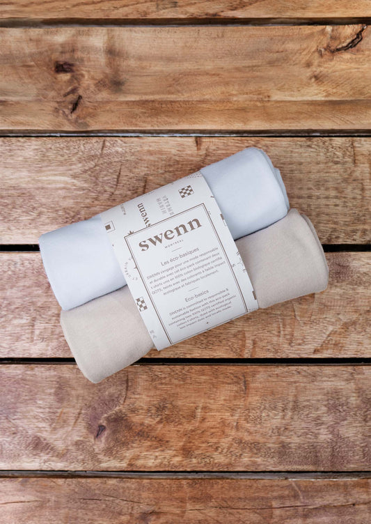 2 t-shirts unis - blanc et naturel