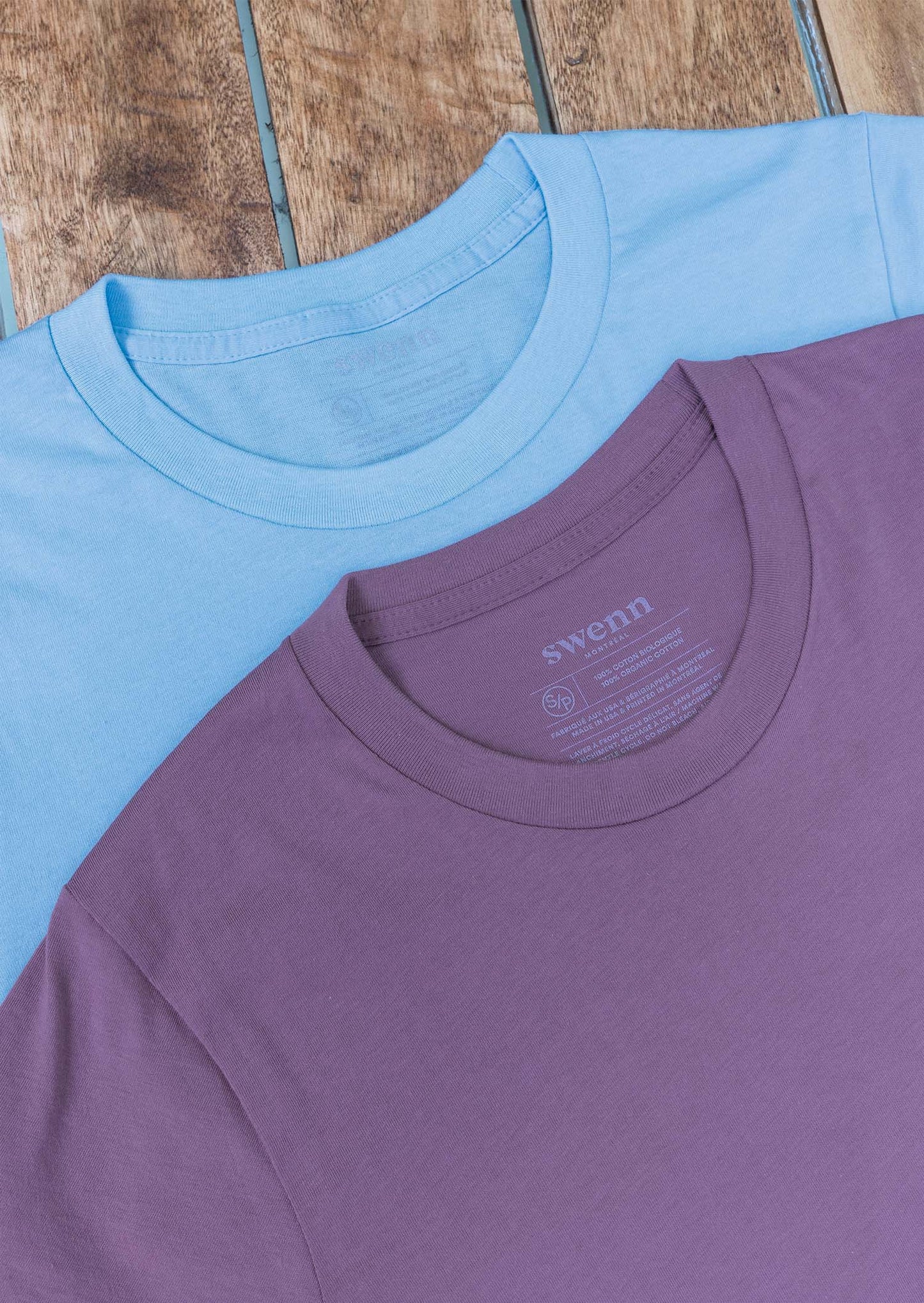 2 t-shirts light blue - lilac