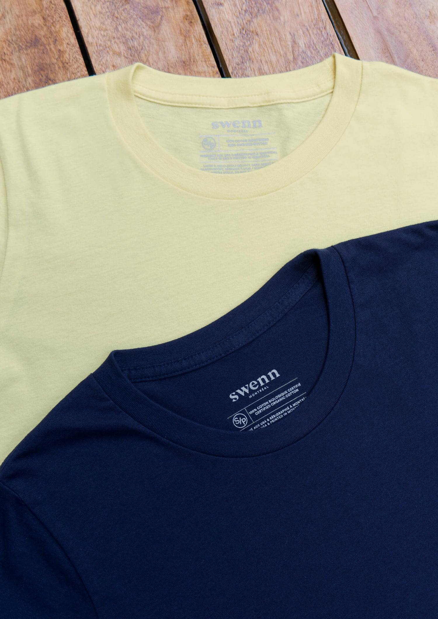 SWENN - Photos - 2 t-shirts bleu marine - jaune pâle