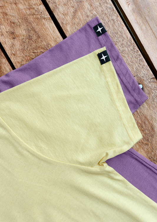 2 t-shirts lilac - light yellow