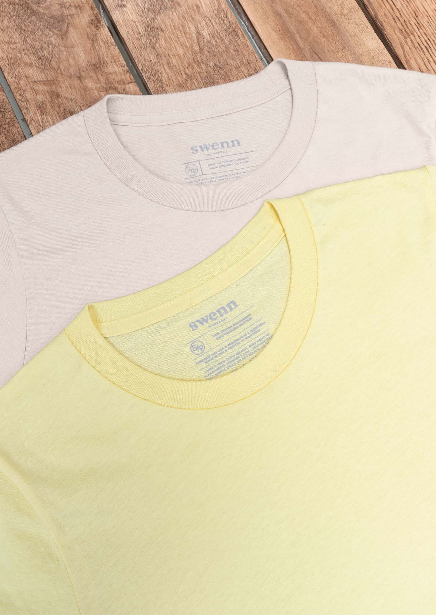 2 t-shirts natural - light yellow
