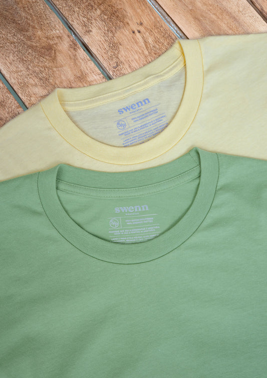 SWENN - Plain organic cotton essentials t-shirts – tagged Jaune pâle