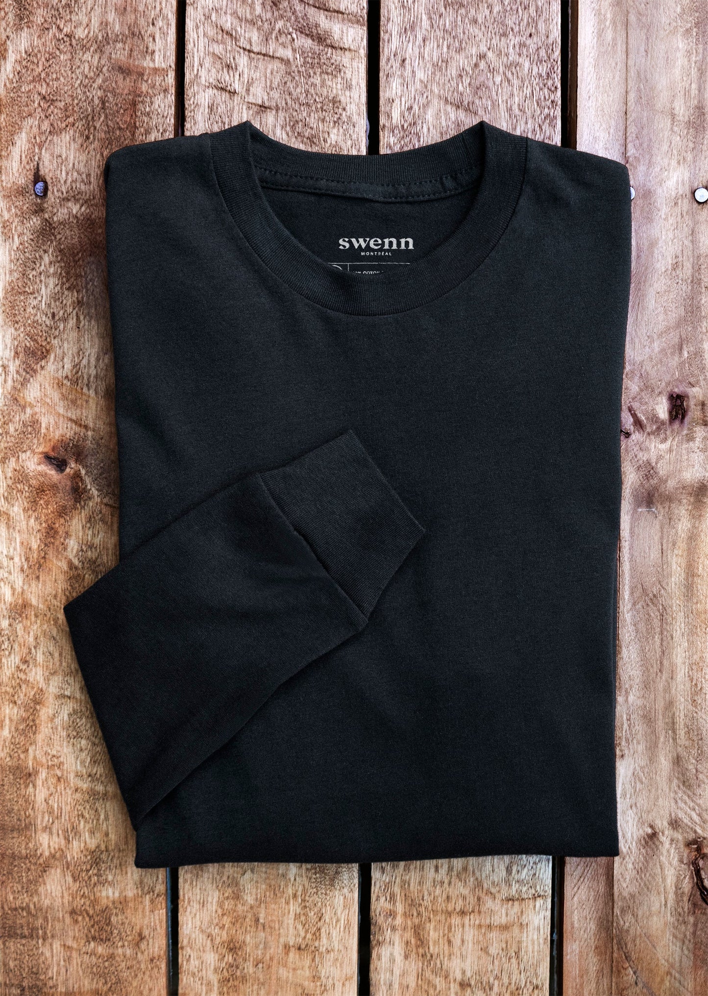 Long-sleeved t-shirt - organic cotton - black